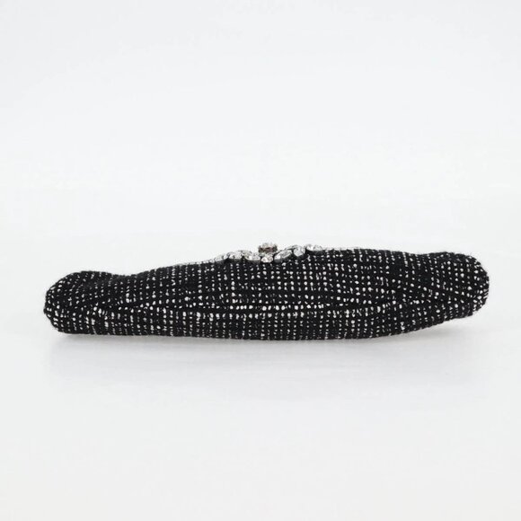 CHANEL Clutch Bag Tweed Black Gold CC Auth 124606AV - Picture 6 of 16